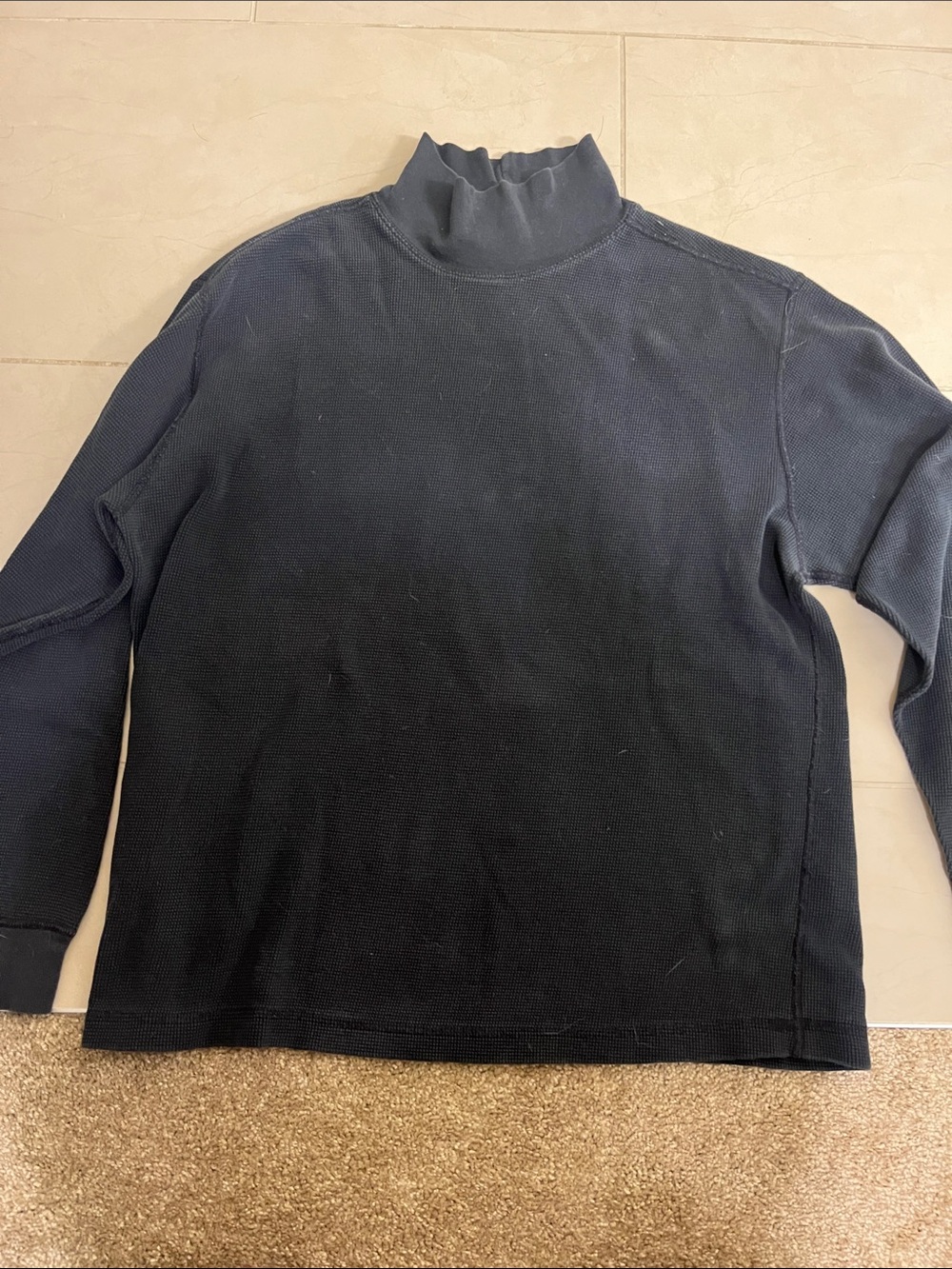 Women’s Lands End Mock Neck Thermal Waffle Knit Long Sleeve